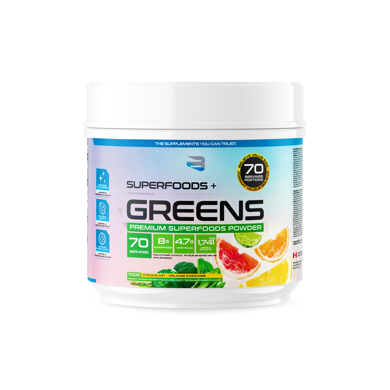 Believe Superfoods+ Greens - 70 Servings