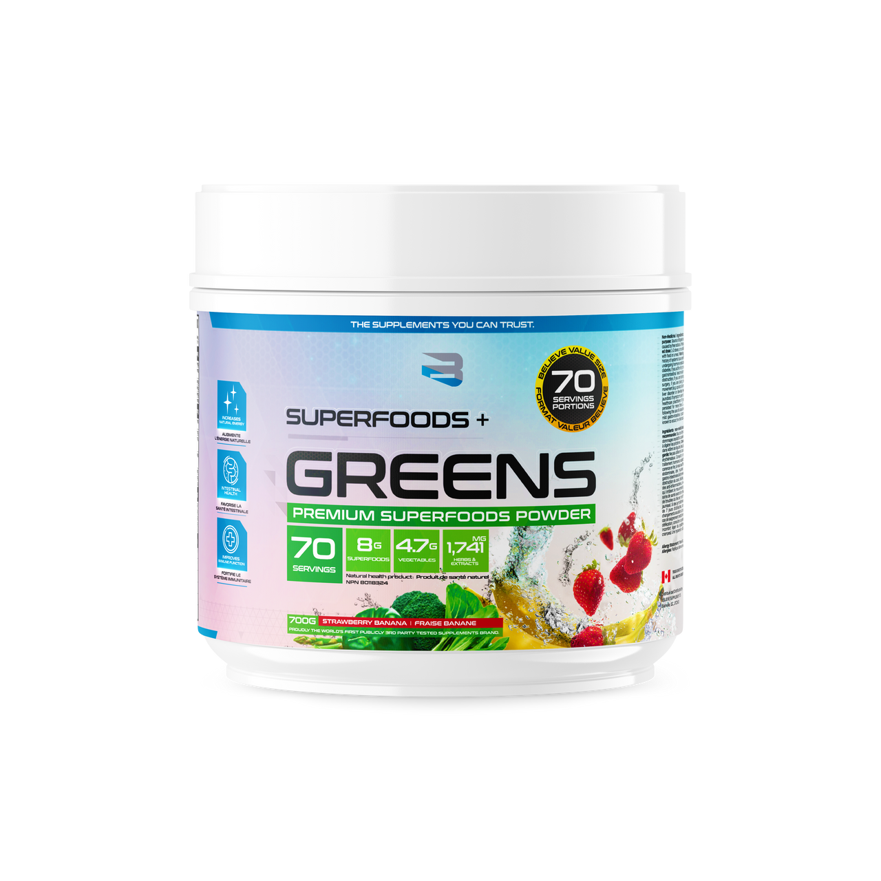 Believe Superfoods+ Greens - 70 Servings