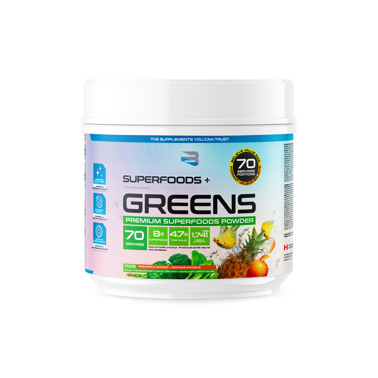 Believe Superfoods+ Greens - 70 Servings